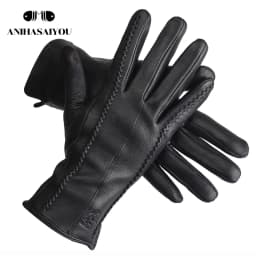 2024 Fashion Sheepskin Women's Gloves, Brand Women's Leather Gloves, Winter Outdoor Keep Warm Touch Gloves-2226F
