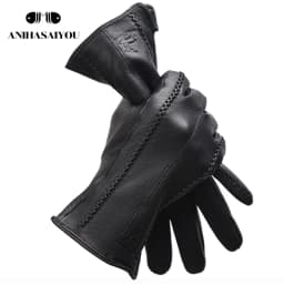 2024 Fashion Sheepskin Women's Gloves, Brand Women's Leather Gloves, Winter Outdoor Keep Warm Touch Gloves-2226F
