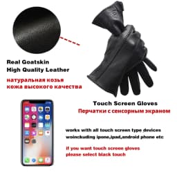 2024 Fashion Sheepskin Women's Gloves, Brand Women's Leather Gloves, Winter Outdoor Keep Warm Touch Gloves-2226F