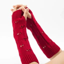 Women Stylish Hand Warmer Winter Gloves Arm Crochet Knitting Faux Wool Mitten Warm Jacquard Fingerless Glove Femme Women Gloves