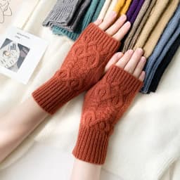 Women Stylish Hand Warmer Winter Gloves Arm Crochet Knitting Mitten Warm Fingerless Glove Twist Pattern Half Finger Gloves