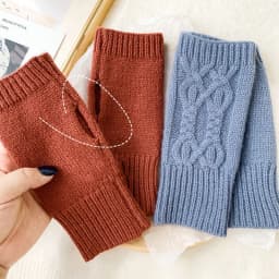 Women Stylish Hand Warmer Winter Gloves Arm Crochet Knitting Mitten Warm Fingerless Glove Twist Pattern Half Finger Gloves