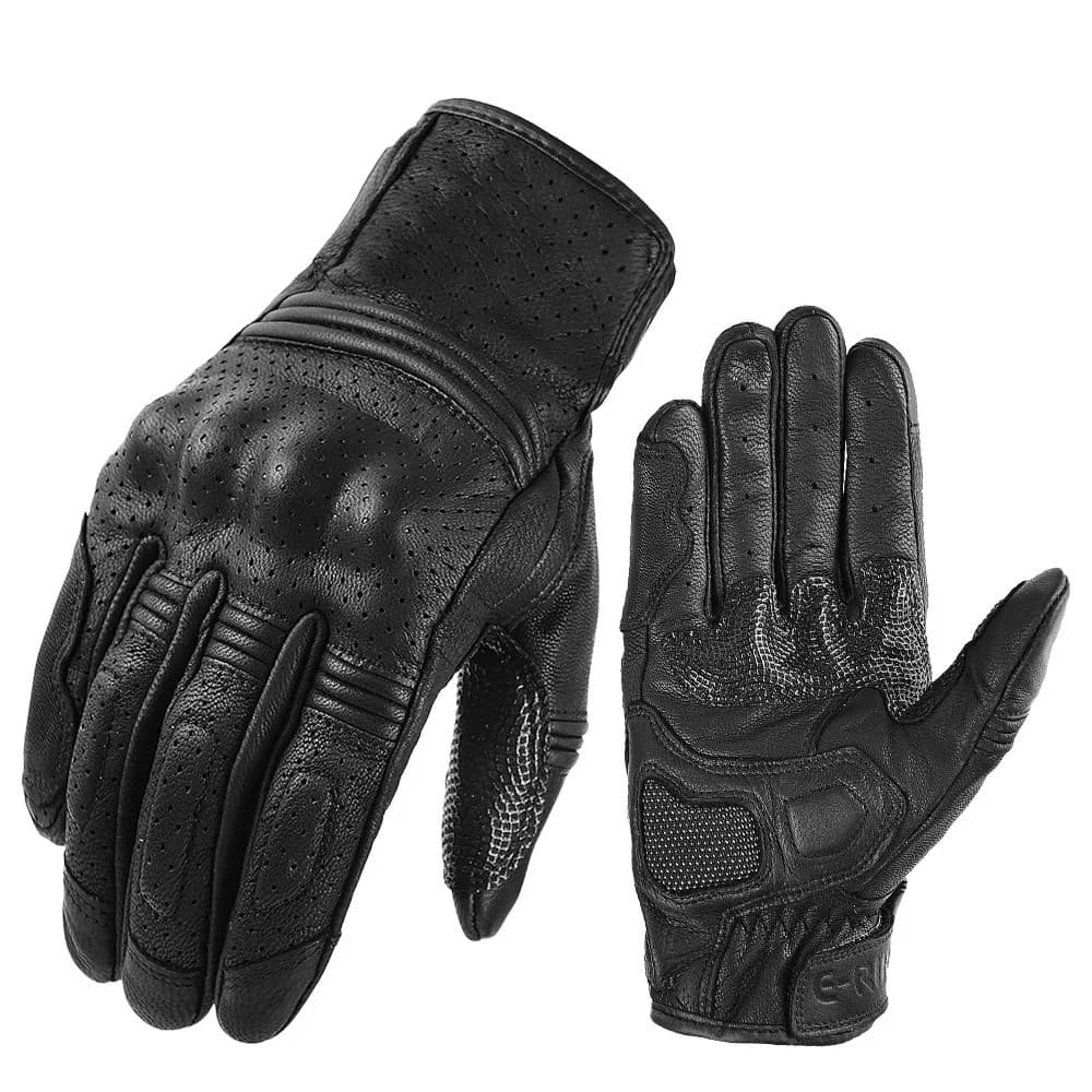 Full Finger Vintage Leather Gloves Tousch Screen Gloves Shockproof Pads Protective Breathable Glove Apparel Accessories