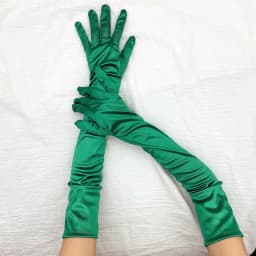 Korean Women Christmas White Wedding Dress Long Satin Elastic Etiquette Gloves Summer Sunscreen UV Full Finger Driving Glove K14