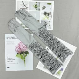 Korean Women Christmas White Wedding Dress Long Satin Elastic Etiquette Gloves Summer Sunscreen UV Full Finger Driving Glove K14