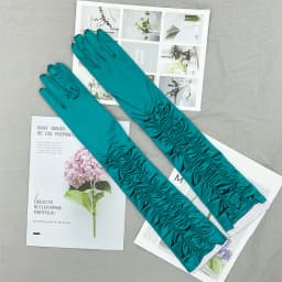 Korean Women Christmas White Wedding Dress Long Satin Elastic Etiquette Gloves Summer Sunscreen UV Full Finger Driving Glove K14