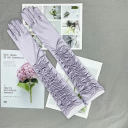 Korean Women Christmas White Wedding Dress Long Satin Elastic Etiquette Gloves Summer Sunscreen UV Full Finger Driving Glove K14