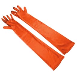 Korean Women Christmas White Wedding Dress Long Satin Elastic Etiquette Gloves Summer Sunscreen UV Full Finger Driving Glove K14