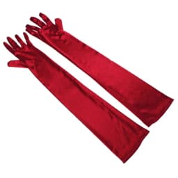 Korean Women Christmas White Wedding Dress Long Satin Elastic Etiquette Gloves Summer Sunscreen UV Full Finger Driving Glove K14