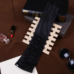 Korean Women Christmas White Wedding Dress Long Satin Elastic Etiquette Gloves Summer Sunscreen UV Full Finger Driving Glove K14
