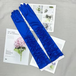 Korean Women Christmas White Wedding Dress Long Satin Elastic Etiquette Gloves Summer Sunscreen UV Full Finger Driving Glove K14