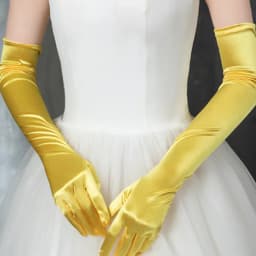 Korean Women Christmas White Wedding Dress Long Satin Elastic Etiquette Gloves Summer Sunscreen UV Full Finger Driving Glove K14