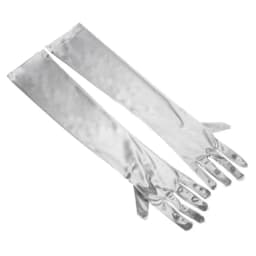 Korean Women Christmas White Wedding Dress Long Satin Elastic Etiquette Gloves Summer Sunscreen UV Full Finger Driving Glove K14