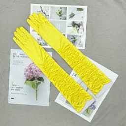 Korean Women Christmas White Wedding Dress Long Satin Elastic Etiquette Gloves Summer Sunscreen UV Full Finger Driving Glove K14