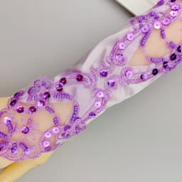 Sexy Women Satin Sequin Seam Pearl Lace Hook Finger Glove Female Retro Bride Hollowing Out Wedding Dress Fingerless Mitten B96