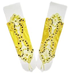Sexy Women Satin Sequin Seam Pearl Lace Hook Finger Glove Female Retro Bride Hollowing Out Wedding Dress Fingerless Mitten B96
