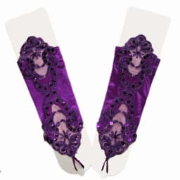 Sexy Women Satin Sequin Seam Pearl Lace Hook Finger Glove Female Retro Bride Hollowing Out Wedding Dress Fingerless Mitten B96