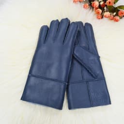 Classic Solid Color Winter Warm Sheepskin Fur Gloves Men Thickened Outdoor Motorcycle Riding Windproof And Leather Fur Gloves