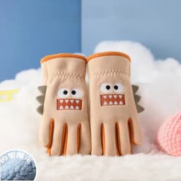 Winter Children's Gloves Cycling Autumn Cute Cartoon Warm Gloves Soft Outdoor Polar Fleece Kids Windproof Student Riding Gloves