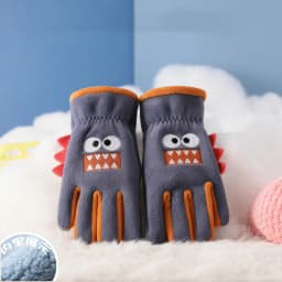 Winter Children's Gloves Cycling Autumn Cute Cartoon Warm Gloves Soft Outdoor Polar Fleece Kids Windproof Student Riding Gloves