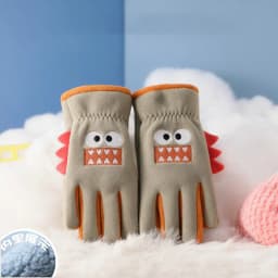 Winter Children's Gloves Cycling Autumn Cute Cartoon Warm Gloves Soft Outdoor Polar Fleece Kids Windproof Student Riding Gloves