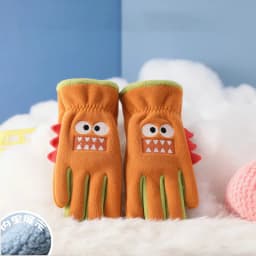 Winter Children's Gloves Cycling Autumn Cute Cartoon Warm Gloves Soft Outdoor Polar Fleece Kids Windproof Student Riding Gloves