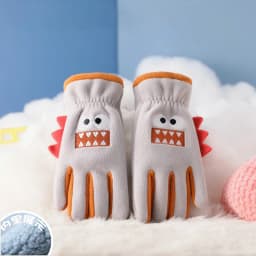 Winter Children's Gloves Cycling Autumn Cute Cartoon Warm Gloves Soft Outdoor Polar Fleece Kids Windproof Student Riding Gloves