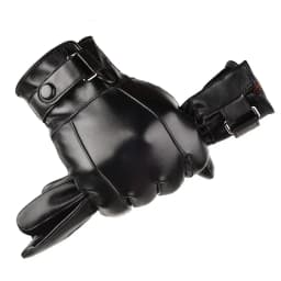 Outdoor Cycling Black Real Sheepskin Winter Gloves for Men Genuine Leather Gloves Keep Warm Driving Motorcycle Gloves