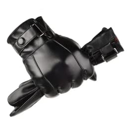 Outdoor Cycling Black Real Sheepskin Winter Gloves for Men Genuine Leather Gloves Keep Warm Driving Motorcycle Gloves