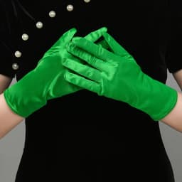 Satin Short Gloves for Women Elegant Temperament Princess Wedding Bridal Multicolor Gloves Stage Performance Dinner Accessories