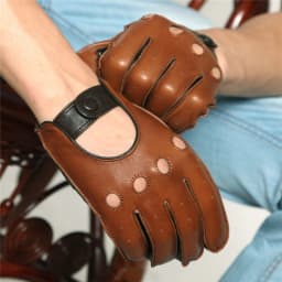 New Arrival Mens Gloves Goatskin Leather Riding Driving Gloves Full Finger Non unlined Slip Mitten For Male Real Leather Gloves