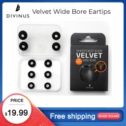 ELOIT/DIVINUS Velvet Wide Bore Silicone Earphone Eartips For 4-6mm Nozzle, Soft Deeply Ear Tips For Earbuds Tanchjim 4U,Davinci