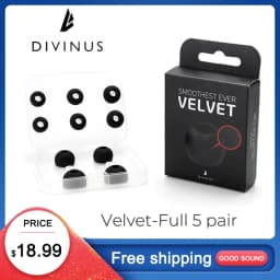 ELOIT/DIVINUS Velvet Silicone Earphones Ear Tips for Nozzle Size 3-5mm, Soft Deeply Eartips For IEMs Earbuds AFUL Performer 5/8