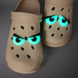 Fun Fluorescent Big Eyes Hole Shoe Charms Decorations Self Luminous Soft Adhesive Shoes Buckle DIY 3D Hole Shoe Accessories