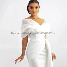 Short Wedding Dress Off the Shoulder Sheath/Column Wedding Gown for Women Bride Knee Length Beaded Simple Bridal Gown customized