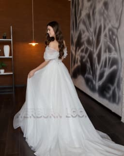 HERBURN Trendy Pleated Wedding Dresses New Arrival Appliques A-line Lace up Sleeveless Robe De Soiree De Mariage Customized