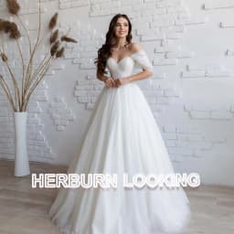 HERBURN Trendy Pleated Wedding Dresses New Arrival Appliques A-line Lace up Sleeveless Robe De Soiree De Mariage Customized