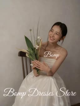 BOMP Simple A Line Taffeta Korea Wedding Dress Customized Photoshoot Strapless Corset Back Floor Length Bridal Gown Plus Size