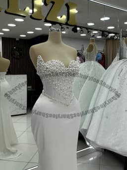 Elegant Mermaid Wedding Dresses for Women Pearls Lace Up Back Vestidos De Novia Bespoke Engagement Wedding Party Customized