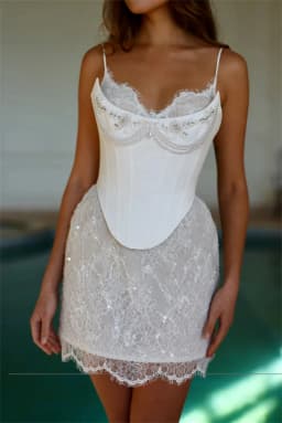 Customized Bling Crystal Wedding Dress Delicate Lace Spaghetti Straps Short Sheath Bridal Dress Sophisticated Celebration