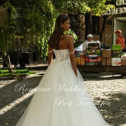 Modern Pleat Lace A-Line Wedding Dress Appliques Boat-Neck Off The Shoulder Open Back Bridal Gown Vestidos De Novia Customized