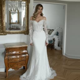 Mermaid Off Shoulder Lace Wedding Dress Appliques Sweetheart Long Sleeves Boho Bridal Gown Princess Vestidos De Novia Customized