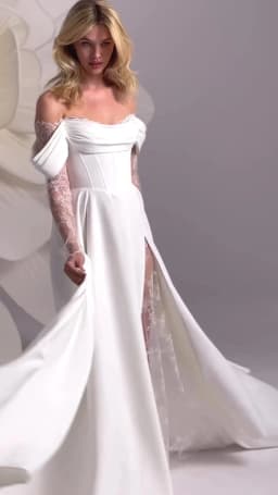LORIE Lace Long Sleeve Wedding Dresses Off Shoulder A-Line Bridal Gowns Backless Princess Appliques Bride Gown Customized