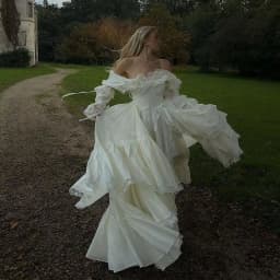 Off Shoulder Princess Wedding Dress Long Sleeve Draped A Line Floor Length Vintage Pastoral Gown Customized