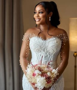 Custom 2027 Women Mermaid Wedding Dress Bridal Dress Naked Neck Phantom Long Sleeve Beaded Lace Wedding Dress Vestido De Novia