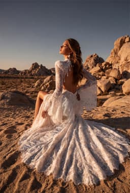 Kyoto Customized White High Split High Neck Wedding Dress Lace Long Sleeve Vestidos De Noche Chic Mermaid Robe De Mariée 2026
