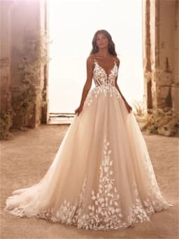 Customized Spaghetti Straps Sweetheart Neckline A-Line Tulle Wedding Dress Open Back Floor Length Sweep Train Gown for Bride
