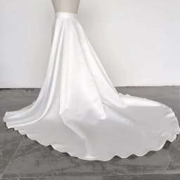 Black Satin Detachable Overskirt Bridal Removable Train Wasitband Front Open Formal Party Skirt Customized 2026
