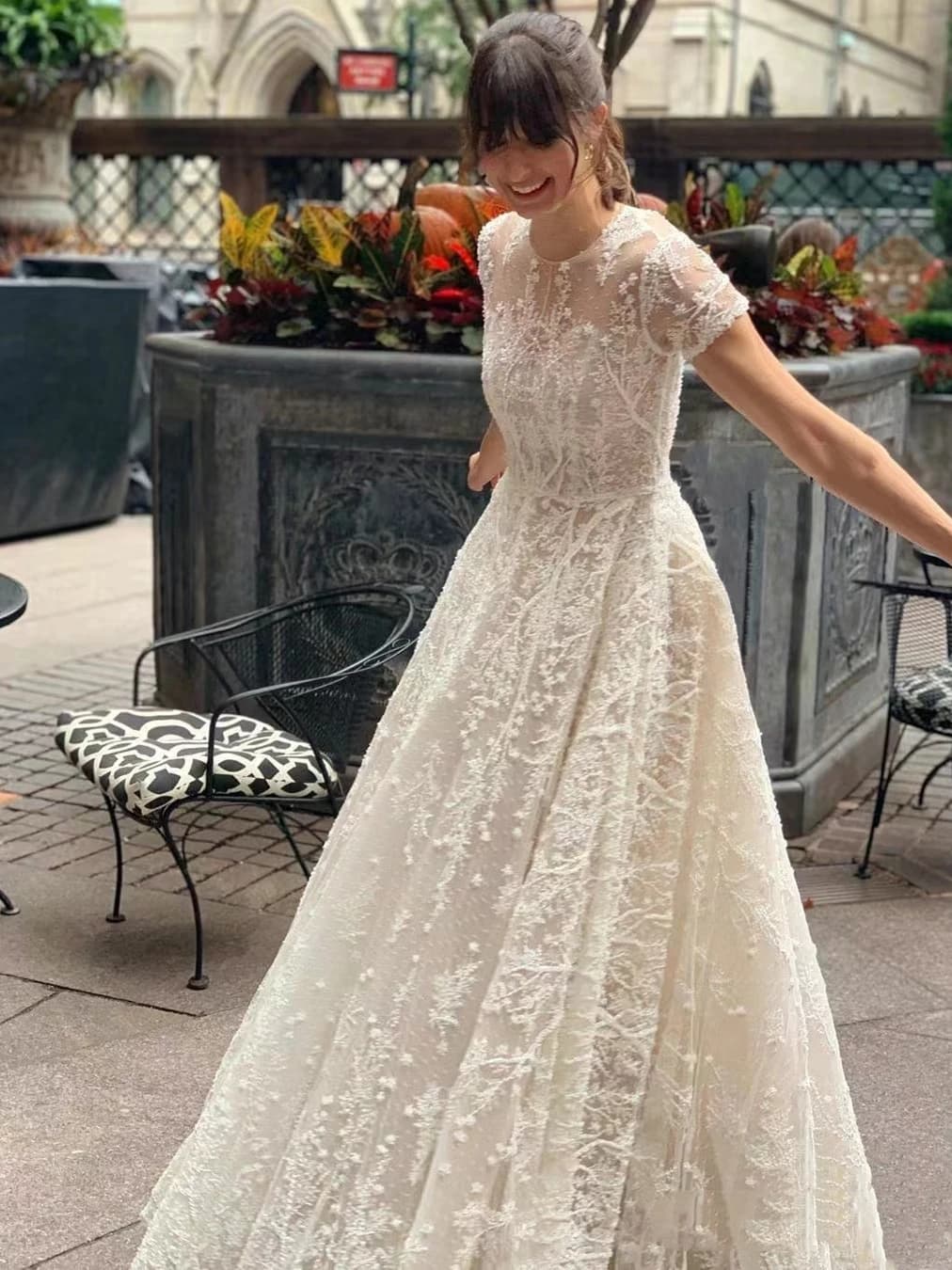 Bohemia Vintage Wedding Dresses O-Neck Short Sleeves Bridal Gowns Lace Appliques 웨딩드레스 Vestidos De Novia Customized 2026