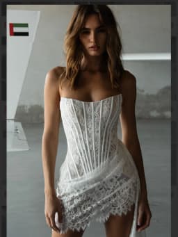 Kyoto Customized Pleated Lace Flower Sheath Wedding Dress Strapless Detachable Train vestidos de novia Exquisite Evening Dresses